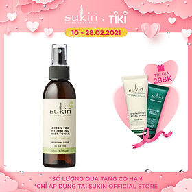 Nước Hoa Hồng Trà Xanh Dưỡng Ẩm Dạng Xịt Sukin Green Tea Hydrating Mist Toner 125ml