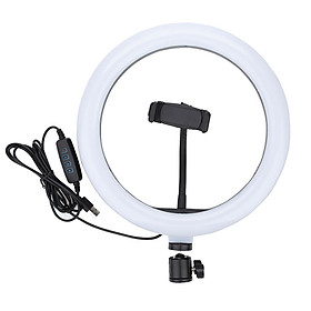 Bộ Giá Đỡ Điện Thoại Livestream Có Đèn Led LB -26cm -Điều chỉnh 3 chế độ màu ánh sáng  