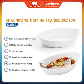 Mua Khay nướng chịu nhiệt thủy tinh Luminarc Oval Carine N3567  size 29x17 (cm)  dùng lò nướng  lò vi sóng l Hàng chính hãng