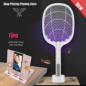 ( Hàng Cao Cấp ) Vợt Muỗi Thông Minh 3 in 1 Super Pro Tích Hợp Vợt Bắt Muỗi, Bẫy Muỗi và Đèn Ngủ Siêu Tiện Lợi, An Toàn Giúp Bảo Vệ Giấc Ngủ Gia Đình Bạn ( Tặng kê điện thoại )