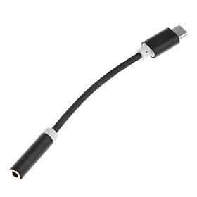 USB Type C to 3.5mm   Stereo Aux Headphone Audio Adapter Cable Cord Black