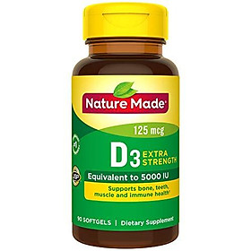 Viên Uống Nature Made Extra Strength Vitamin D3 5000 IU Giúp Chắc Xương