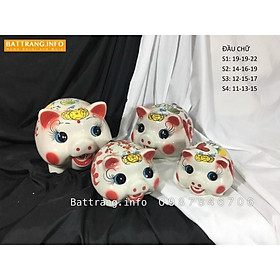 heo đầu chữ - sứ Bát Tràng