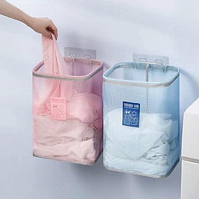 Mua (SIÊU RẺ) Giỏ đựng quần áo gấp gọn treo dán cường lực