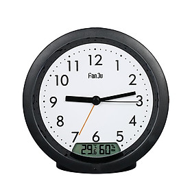 Đồng hồ báo thức im lặng có màng LCD hiển thị nhiệt độ và độ ẩm có đèn nền đáy chống trượt