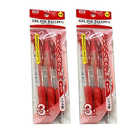 Combo 2 Set 3 bút bi 0,5mm màu đỏ nội địa Nhật Bản