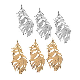 6pcs  Large Feather Charms Pendants for Crafting Jewelry Making