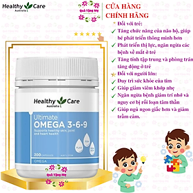 Omega 3-6-9 Úc Healthy Care Ultimate 1000mg Tạo sức khỏe cho tim, não, khớp, mắt và cải thiện da khô - QuaTangMe Extaste - 200 viên/hộp