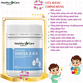 Omega 3-6-9 Úc Healthy Care Ultimate 1000mg Tạo sức khỏe cho tim, não, khớp