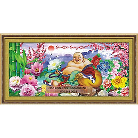 Mua Tranh thêu PHẬT DI LẠC 89016 (131x64cm) chưa thêu 3d