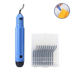 Bộ công cụ MEGA Deburring Tool Trimming Knife Edge Cutter Các tập tin deburring Các bộ phận máy in 3D cho ống đồng Scraper Cắt dây cáp Màu sắc: 1 tay cầm thêm 10 lưỡi