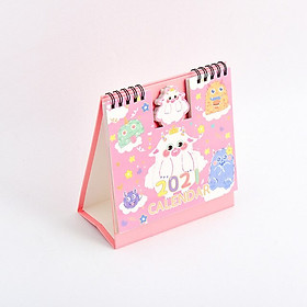 Lịch Để Bàn 2021 Siêu Dễ Thương Để Bàn Làm Việc Học Tập Tặng Kèm Sticker Trang Trí