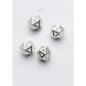 Combo 4 cái charm bạc chặn hạt hình đa giác xỏ ngang 2 - Ngọc Quý Gemstones