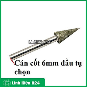 Đầu Mài kim Cương Mũi Nhọn Siêu Cứng Trục 6mm