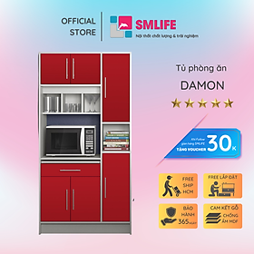 Tủ phòng ăn gỗ hiện đại SMLIFE Damon  | Gỗ MDF dày 17mm chống ẩm | D90xR40xC180cm - Màu