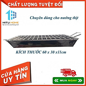 BẾP NƯỚNG THAN HOA TẶNG KÈM VỈ - KÍCH THƯỚC 60 x 30 x11cm - Chuyên dùng cho nướng thịt, quán bún chả