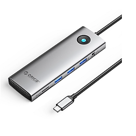 Mua Hub đa năng 10 in 1 cổng Type-C ra cổng USB+cổng sạc PD100W+HDMI+LAN +VGA và khe đọc thẻ nhớ ORICO PW11-10P-GY - Hàng chính hãng