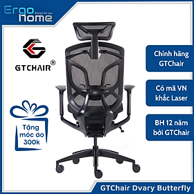 Mua Ghế làm việc Ergonomic GTchair Dvary Butterfly siêu êm ái thiết kế chuẩn Công Thái Học  bảo vệ tốt cột sống  ngả sâu đến 160 độ tựa đầu 3D điều chỉnh ở tay ghế siêu tiện lợi - ERGOHOME