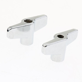 2pcs Alloy Cymbal Stand Wing Nut for Drum Player Silver 8mm Diameter