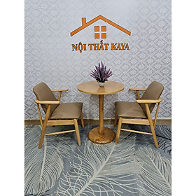 Mua Bộ bàn tròn 60cm chân trụ 2 ghế Baby tự nhiên - Mặt bàn: gỗ HDF lõi xanh nhập khảu Malaysia