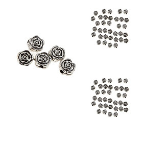 2-3pack 50Pcs Rose Flower Jewelry Making Spacer Beads Pendant Making DIY