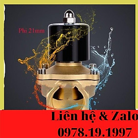 Mua Van điện từ phi 21mm  220v thường đóng van khóa mở nước bằng điện 21mm