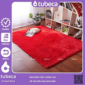 Mua Thảm Lông Xù Trải Sàn Phòng Khách | Màu Đỏ Đô | Loại 1 | Dày 3 Lớp | 2m x 1m6 | TUBECA