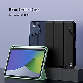 Bao da cho iPad Mini 7 Nillkin Bevel Leather Case (Có khe cắm bút Apple Pencil) - Hàng Nhập Khẩu - Màu đen
