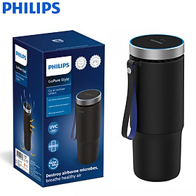 Máy khử mùi, lọc không khí dạng cốc trên xe ô tô cao cấp thương hiệu Philips GP5601 - Công suất: 5.5W - Điện áp: 5V DC/1A - UVC LED - Hàng Nhập Khẩu