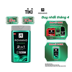 Tắm gội 2 trong 1 Romano 2in1 Classic 180g