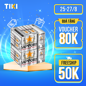Combo 02 thùng Bia Sapporo Premium - 12 lon 500ml