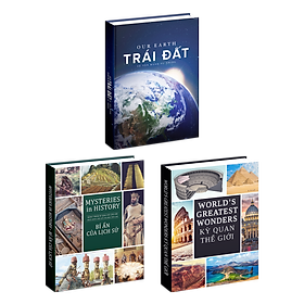 Combo sách Trái đất, Bách khoa toàn thư lịch sử ( tập 1, tập 2 ), bộ 3 cuốn tổng hợp kiến thức khoa học, lịch sử - Á Châu Books, bìa cứng in màu