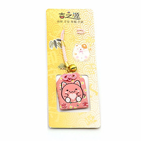 Túi gấm omamori mèo hồng tình duyên