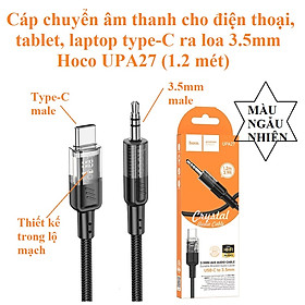 Dây cáp chuyển đổi âm thanh AUX 3.5mm cho điện thoại iPhone type C hoco UPA27 1.2 mét _ Hàng chính hãng