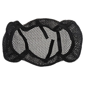Black Motorcycle Seat Cushion Cover Net, Breathable Protector Fit for Motorcycle Moped