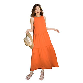 Đầm Maxi Nữ Vải Lụa Trơn 4 Màu, Thích hợp đi làm, du lịch, dã ngoại, sinh hoạt ngoài trời - 3393
