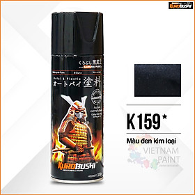 Sơn xịt Samurai Kurobushi - MÀU ĐEN KIM LOẠI Kawasaki K159 (400ml)