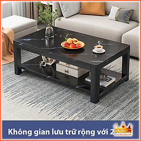Mua Bàn Trà Gỗ Họa Tiết Cẩm Thạch  Bàn Sofa 2 Tầng Siêu Đẹp