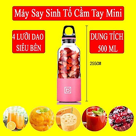Mua Máy Xay Sinh Tố  Máy Say Sinh Tố Cầm Tay Mini Sạc Pin 4 Lưỡi BINGO JUICER CUP 500Ml