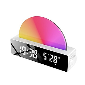 Đồng hồ báo thức điện tử đèn led nhiều màu sắc đa năng có thể điều chỉnh độ sáng, đo nhiệt độ ngày tháng kiêm đèn ngủ