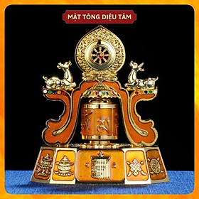 Kinh Luân Tây Tạng - bánh xe cầu nguyện Om Mani Padme Hum trang trí để bàn xoay để trên xe ô tô mang lại bình an và may mắn nhiều màu - Diệu Tâm