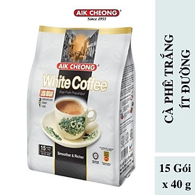 [Chính hãng]  Cà phê ít đường Aik Cheong White Coffee Less Sugar (15 gói x 40g) - Nhập khẩu từ Malaysia