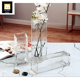 Mua Lọ hoa thủy tinh Ceramic miệng mạ vàng - Phong Cách Bắc Âu (Đầm tay hơn nhiều so với lọ hoa bình thường