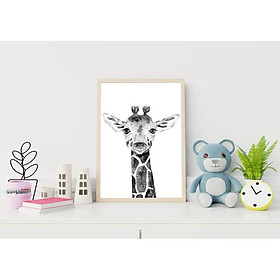 Tranh treo tường Tranh cho bé-Black and White Giraffe Print,Giraffe Nursery Decor 27 , tranh canvas giá rẻ