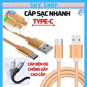 Mua Dây sạc nhanh type c sạc nhanh 3A thiết kế bện dù dài 1 mét và 3 mét cho điện thoại