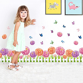 Mua Decal dán chân tường Hoa cẩm tú cầu AmyShop DCT037 - 2 bộ(36 x 280 cm)