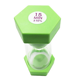 15 Minutes Sandglass Hourglass Sand Timer Kichen Exercise Clock Light Green
