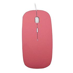 Thin Slim USB Optical Wired Mouse for PC Laptop Windows  - Pink