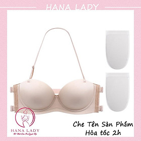 Áo ngực su đúc cúp ngang không dây đệm dày nâng ngực chống tuột tặng kèm dây lưng + dây cổ DT044