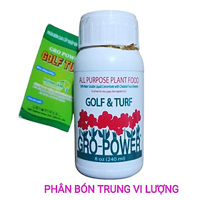 Phân bón vi lượng GOLF VÀ TURF GRO-POWER nhập khẩu mỹ lọ 240 ml rất tốt cho Lan,kiểng lá